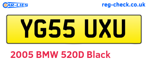 YG55UXU are the vehicle registration plates.