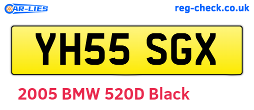 YH55SGX are the vehicle registration plates.