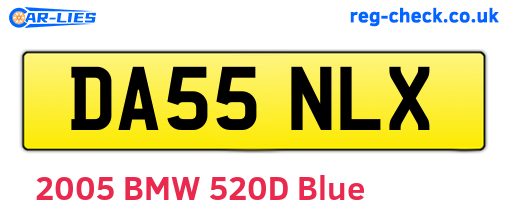DA55NLX are the vehicle registration plates.
