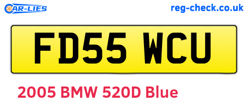 FD55WCU are the vehicle registration plates.