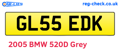 GL55EDK are the vehicle registration plates.