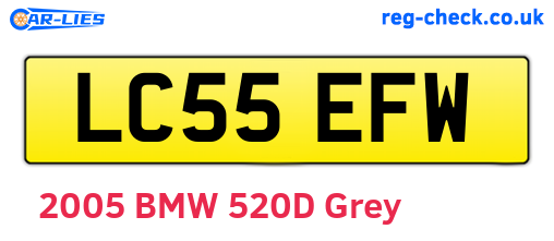 LC55EFW are the vehicle registration plates.