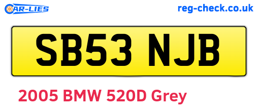 SB53NJB are the vehicle registration plates.