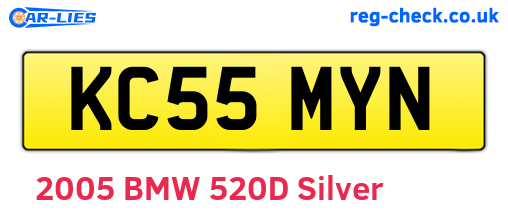 KC55MYN are the vehicle registration plates.