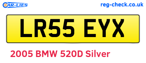 LR55EYX are the vehicle registration plates.