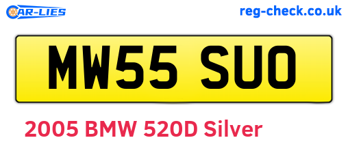 MW55SUO are the vehicle registration plates.