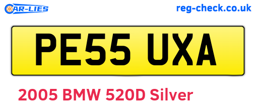 PE55UXA are the vehicle registration plates.
