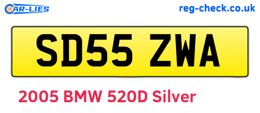 SD55ZWA are the vehicle registration plates.