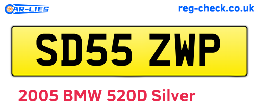 SD55ZWP are the vehicle registration plates.