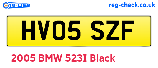 HV05SZF are the vehicle registration plates.