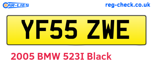 YF55ZWE are the vehicle registration plates.