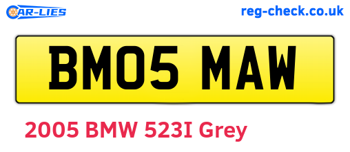 BM05MAW are the vehicle registration plates.