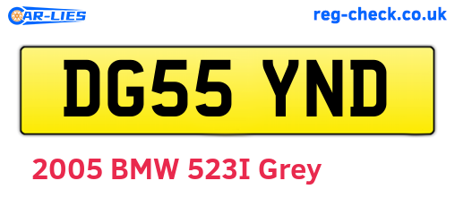 DG55YND are the vehicle registration plates.