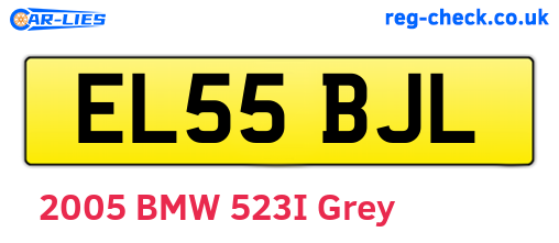 EL55BJL are the vehicle registration plates.