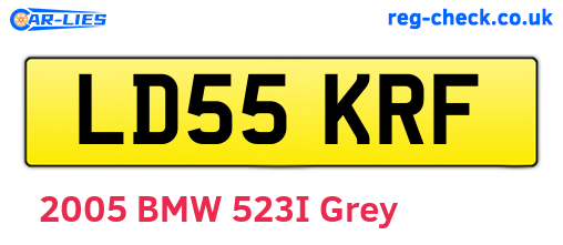 LD55KRF are the vehicle registration plates.