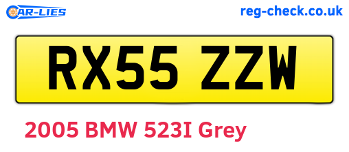 RX55ZZW are the vehicle registration plates.