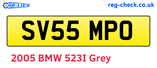 SV55MPO are the vehicle registration plates.