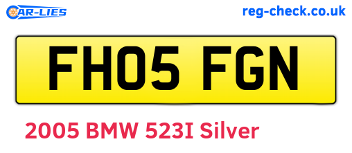 FH05FGN are the vehicle registration plates.