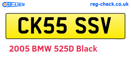 CK55SSV are the vehicle registration plates.