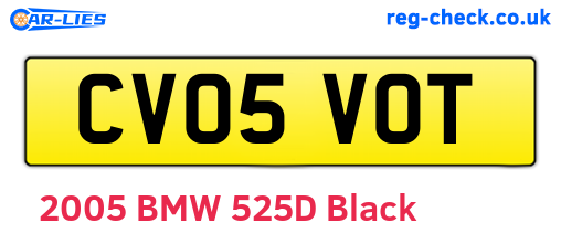 CV05VOT are the vehicle registration plates.