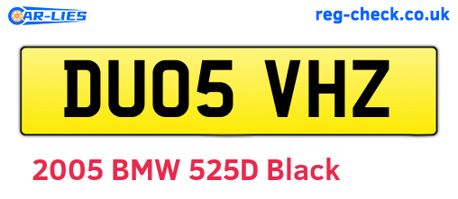 DU05VHZ are the vehicle registration plates.