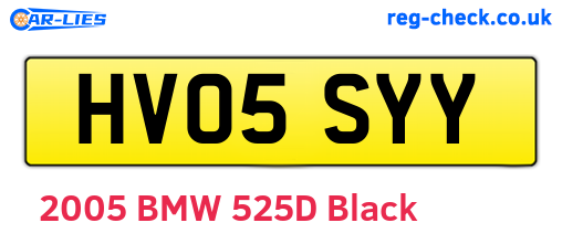 HV05SYY are the vehicle registration plates.