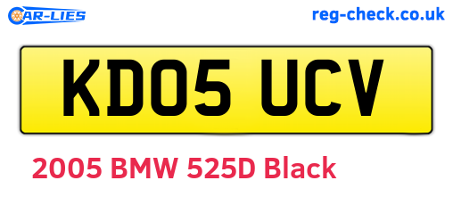 KD05UCV are the vehicle registration plates.