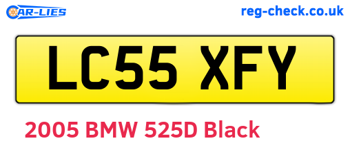 LC55XFY are the vehicle registration plates.