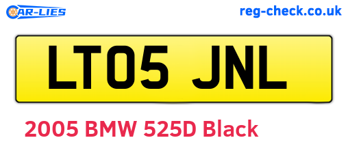 LT05JNL are the vehicle registration plates.
