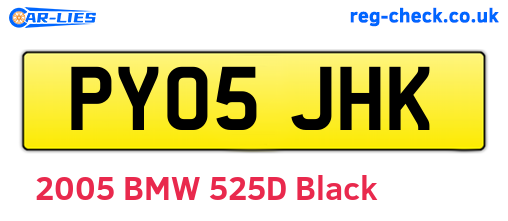 PY05JHK are the vehicle registration plates.
