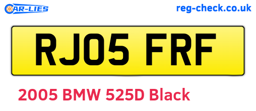 RJ05FRF are the vehicle registration plates.