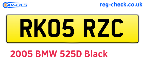 RK05RZC are the vehicle registration plates.