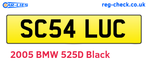 SC54LUC are the vehicle registration plates.