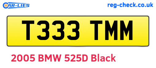 T333TMM are the vehicle registration plates.