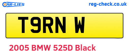 T9RNW are the vehicle registration plates.