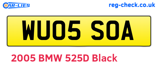 WU05SOA are the vehicle registration plates.