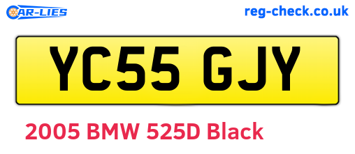 YC55GJY are the vehicle registration plates.