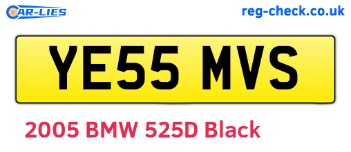 YE55MVS are the vehicle registration plates.