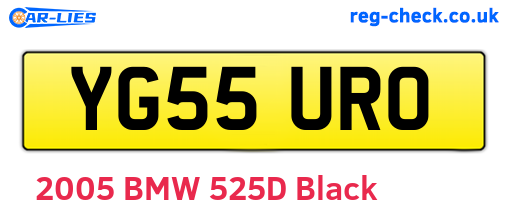 YG55URO are the vehicle registration plates.
