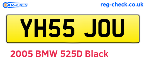 YH55JOU are the vehicle registration plates.