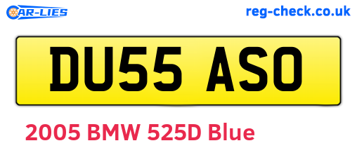 DU55ASO are the vehicle registration plates.