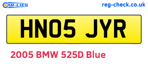 HN05JYR are the vehicle registration plates.