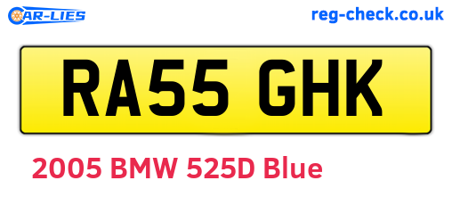 RA55GHK are the vehicle registration plates.