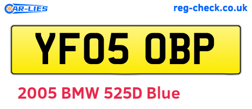 YF05OBP are the vehicle registration plates.