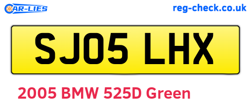 SJ05LHX are the vehicle registration plates.