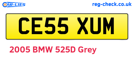 CE55XUM are the vehicle registration plates.