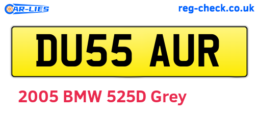 DU55AUR are the vehicle registration plates.