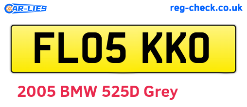 FL05KKO are the vehicle registration plates.