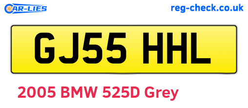 GJ55HHL are the vehicle registration plates.