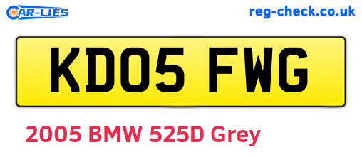 KD05FWG are the vehicle registration plates.